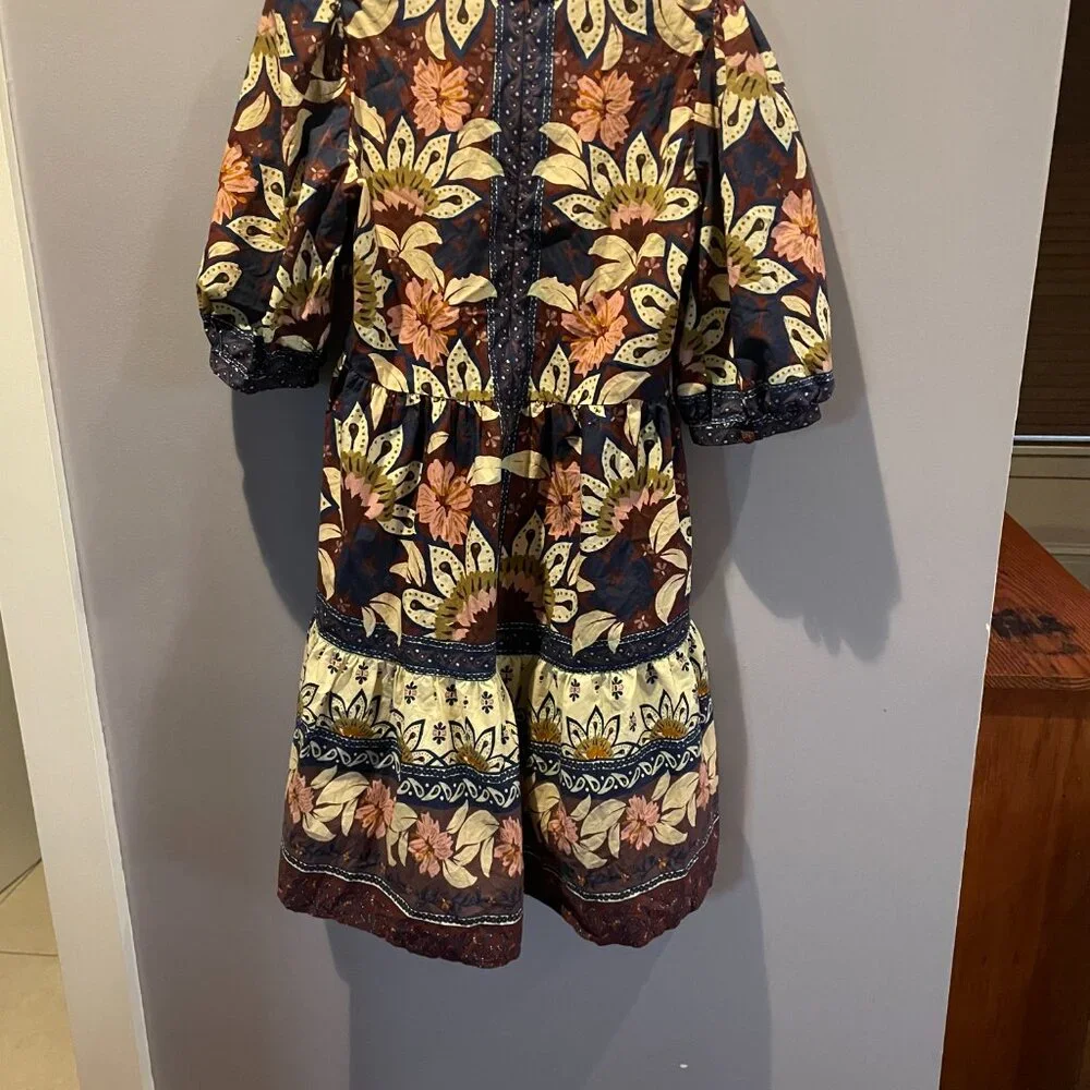 FARM Rio Floral Mini Dress in Navy, Burgundy, Pink & Cream - Picture 4 of 4